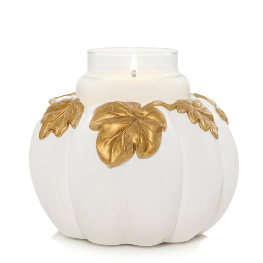 White Pumpkin Resin Holder (S4867)